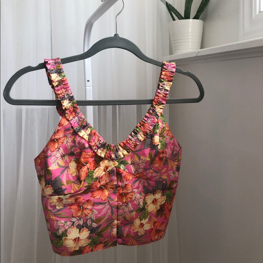 ZARA floral crop top